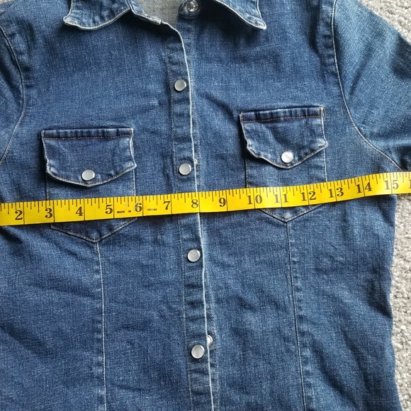 Annex vintage pearl denim jacket button up with pockets S - Picture 12 of 14
